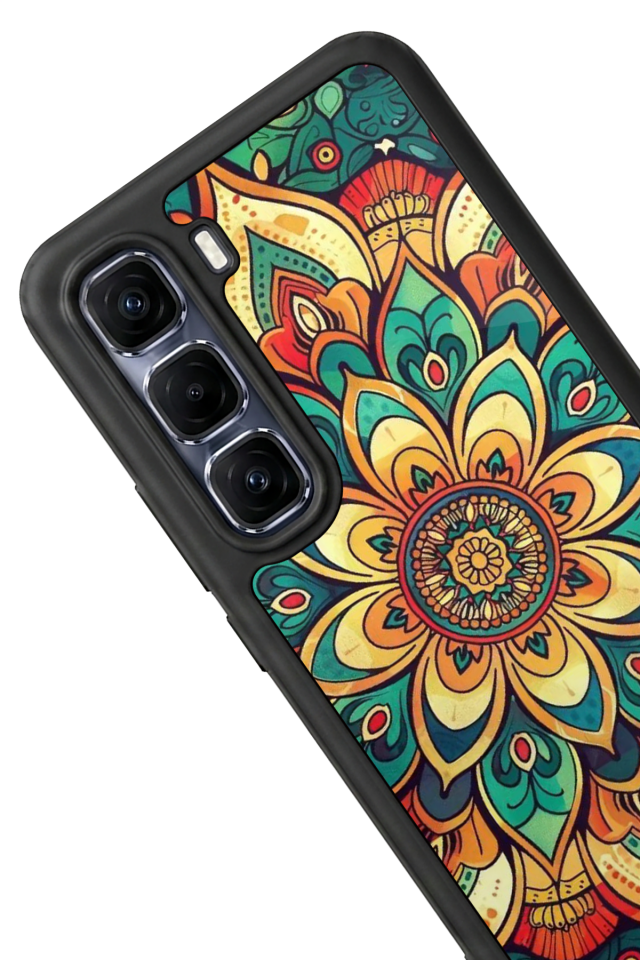 Infinix Hot 60 Pro Plus Uyumlu Mandala Tasarımlı Glossy Premium Kılıf