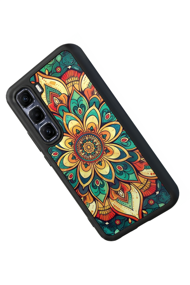 Infinix Hot 60 Pro Plus Uyumlu Mandala Tasarımlı Glossy Premium Kılıf