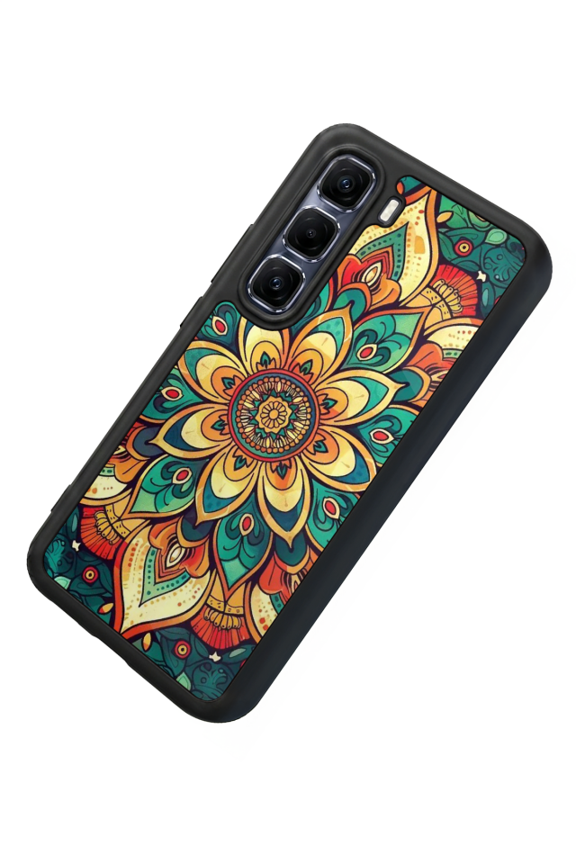 Infinix Hot 60 Pro Plus Uyumlu Mandala Tasarımlı Glossy Premium Kılıf