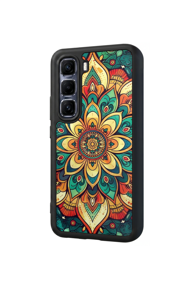 Infinix Hot 60 Pro Plus Uyumlu Mandala Tasarımlı Glossy Premium Kılıf