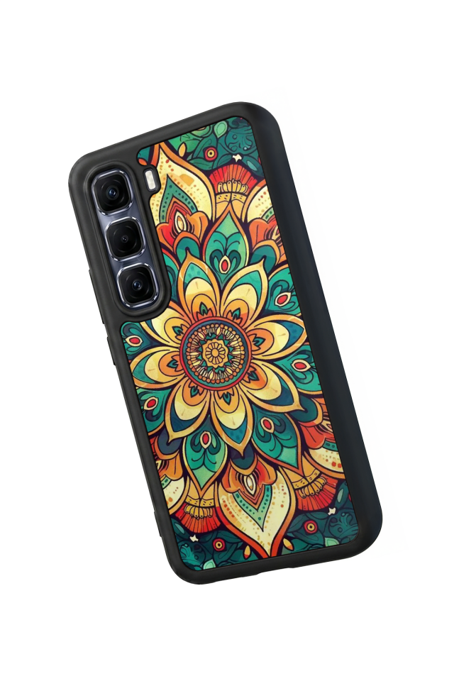 Infinix Hot 60 Pro Plus Uyumlu Mandala Tasarımlı Glossy Premium Kılıf