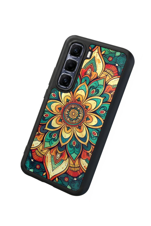 Infinix Hot 60 Pro Plus Uyumlu Mandala Tasarımlı Glossy Premium Kılıf