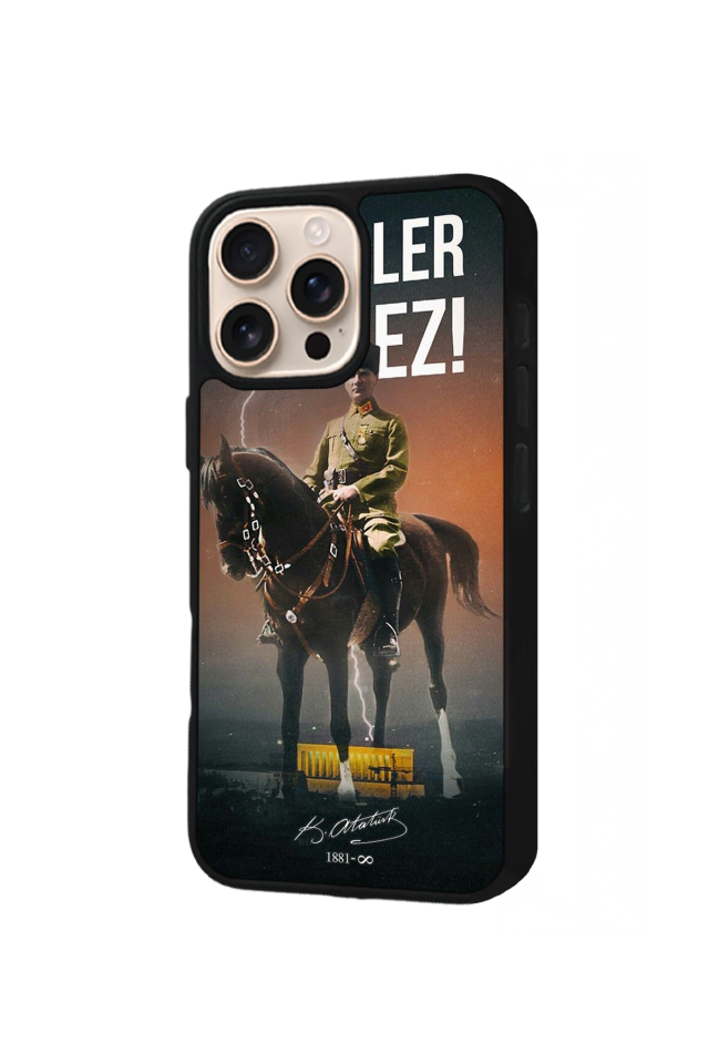 iPhone 16 Pro Uyumlu Mustafa Kemal Ataturk Tasarımlı Glossy Premium Kılıf