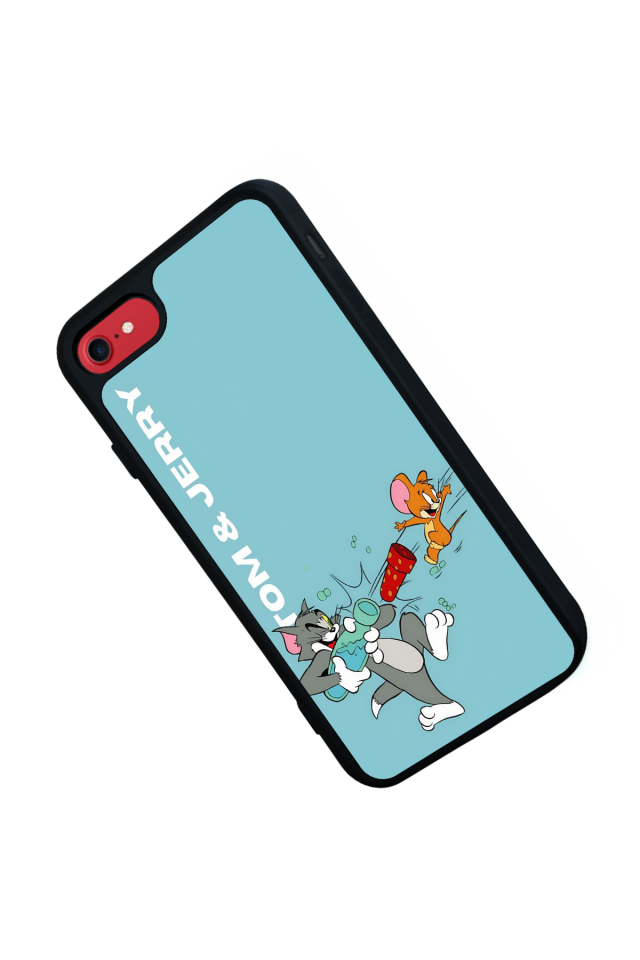 iPhone 8 Uyumlu Tom And Jerry Tasarımlı Glossy Premium Kılıf