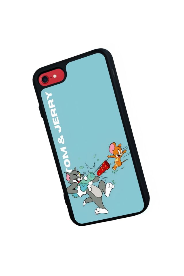 iPhone 8 Uyumlu Tom And Jerry Tasarımlı Glossy Premium Kılıf
