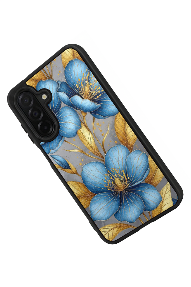 Samsung Galaxy A26 Uyumlu Yaldizli Cicek Tasarımlı Glossy Premium Kılıf
