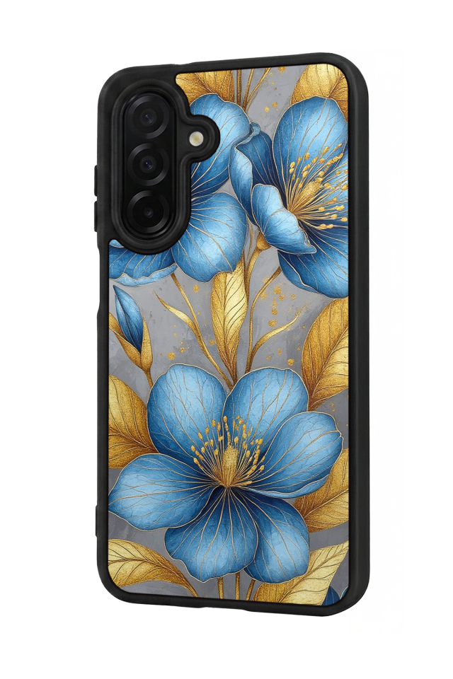 Samsung Galaxy A26 Uyumlu Yaldizli Cicek Tasarımlı Glossy Premium Kılıf