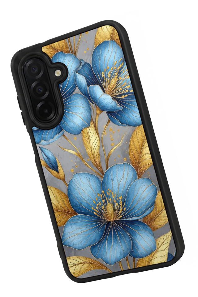 Samsung Galaxy A26 Uyumlu Yaldizli Cicek Tasarımlı Glossy Premium Kılıf