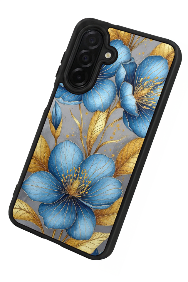Samsung Galaxy A26 Uyumlu Yaldizli Cicek Tasarımlı Glossy Premium Kılıf