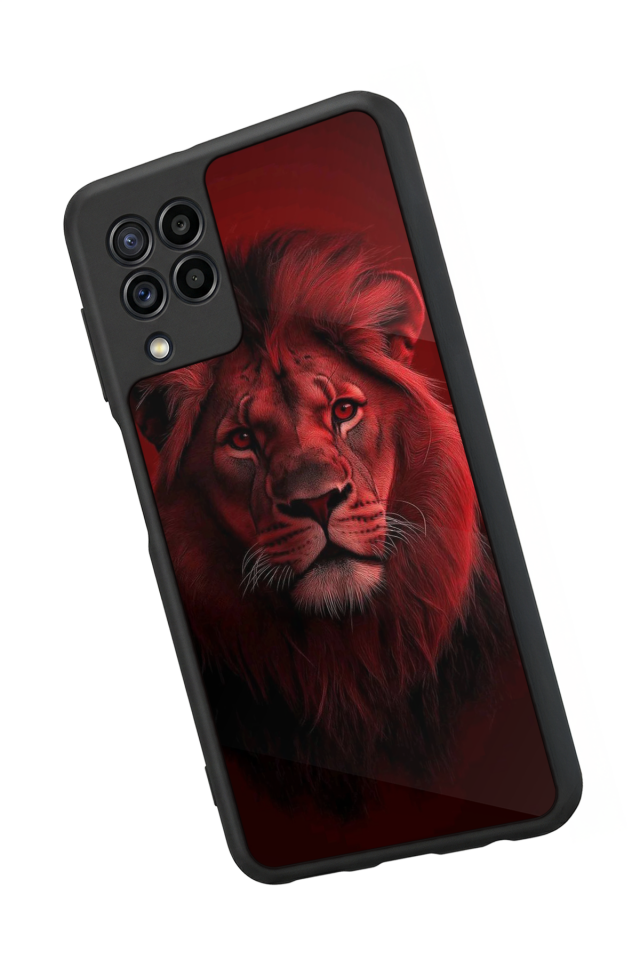 Samsung Galaxy M22 Uyumlu Aslan Tasarımlı Glossy Premium Kılıf