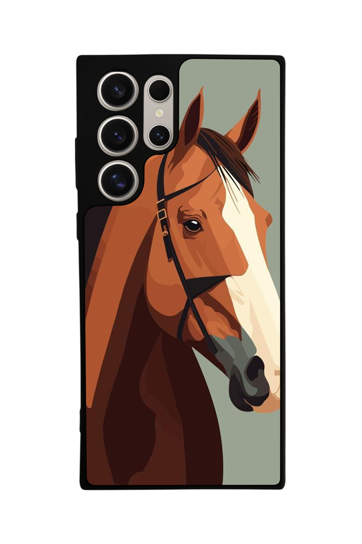 Samsung Galaxy S22 Ultra Uyumlu At Horse Tasarımlı Glossy Premium Kılıf