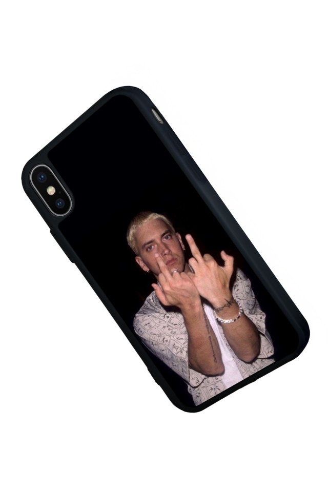 iPhone X/ XS Uyumlu Eminem Tasarımlı Glossy Premium Kılıf