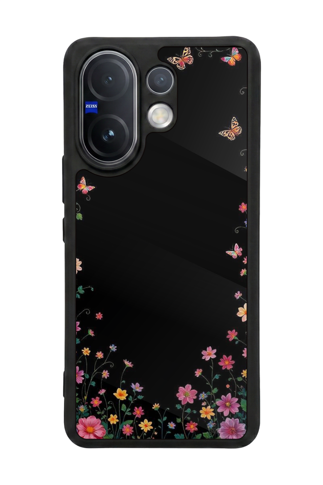 Vivo V60 Uyumlu Floral Tasarımlı Glossy Premium Kılıf