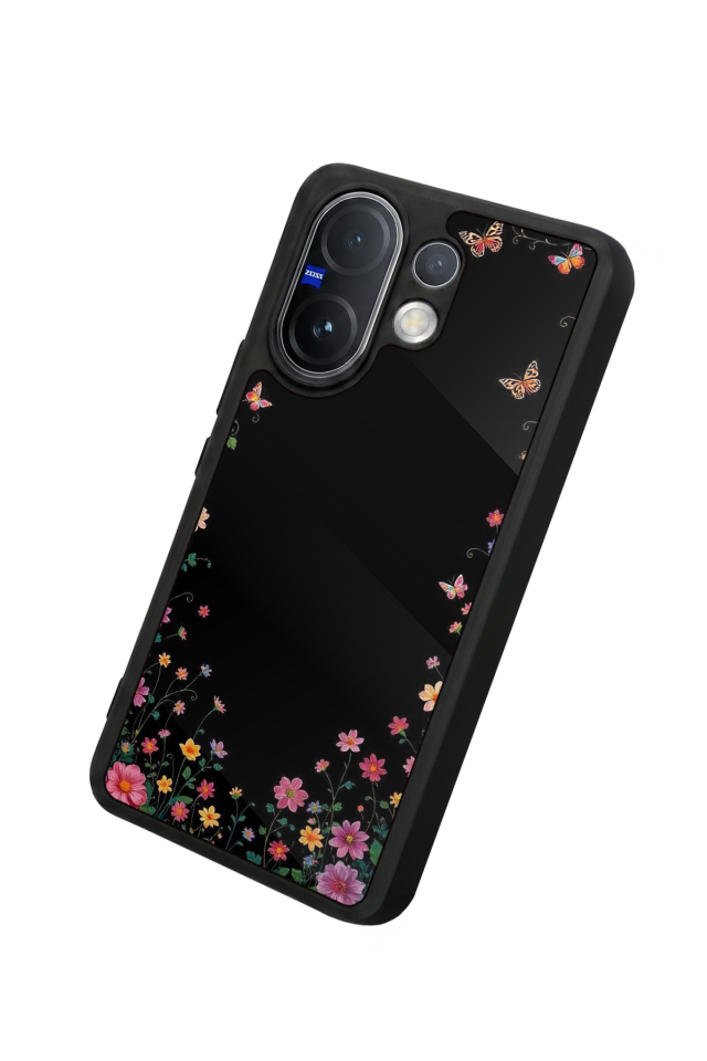 Vivo V60 Uyumlu Floral Tasarımlı Glossy Premium Kılıf