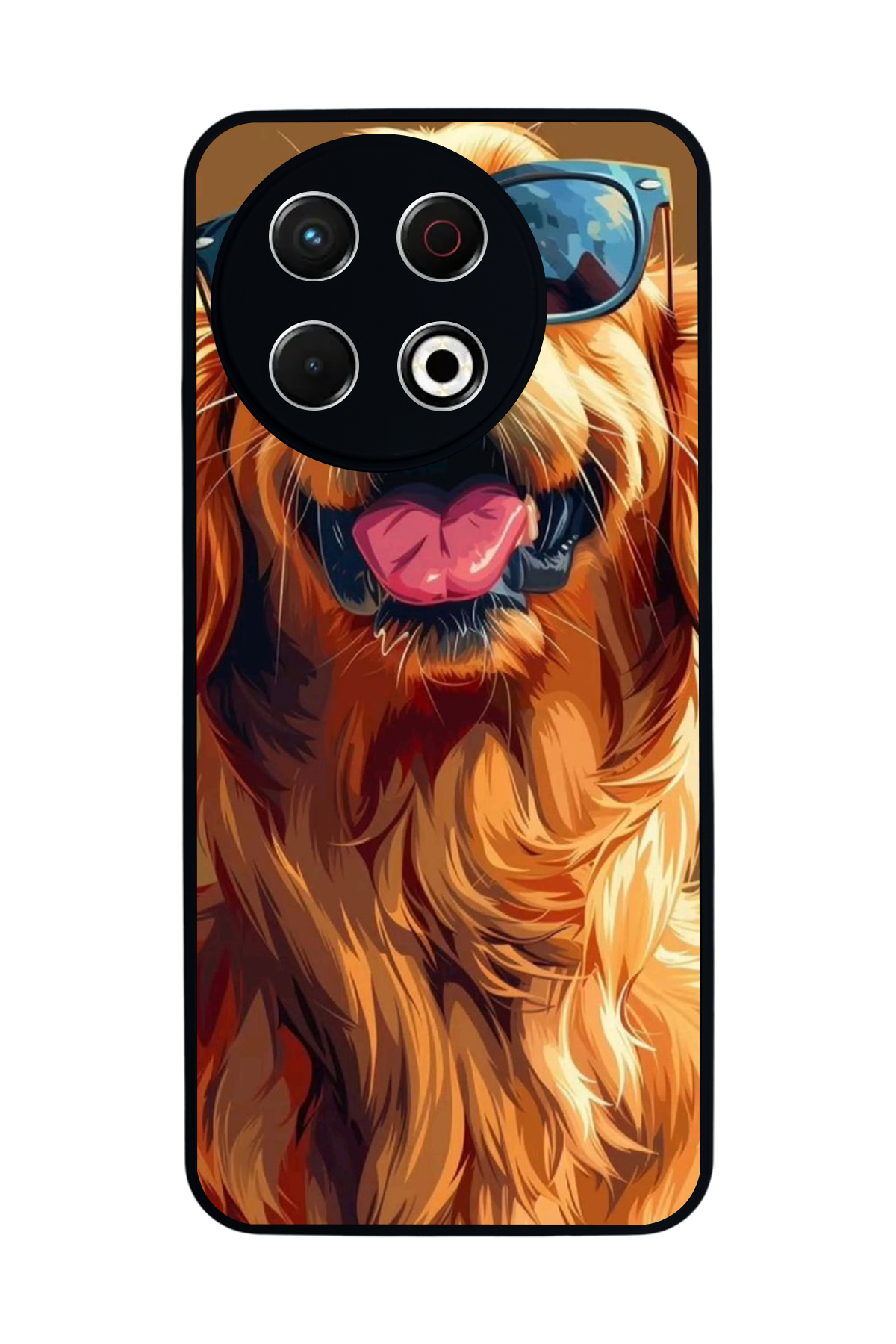 Tecno Spark 30 Pro Uyumlu Golden Kopek Tasarımlı Glossy Premium Kılıf