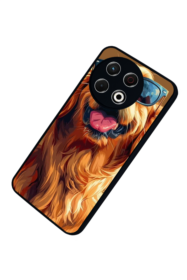 Tecno Spark 30 Pro Uyumlu Golden Kopek Tasarımlı Glossy Premium Kılıf