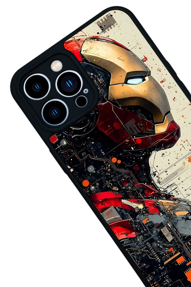 iPhone 13 Pro Max Uyumlu  Iron Man ( Demir Adam ) Tasarımlı Glossy Premium Kılıf