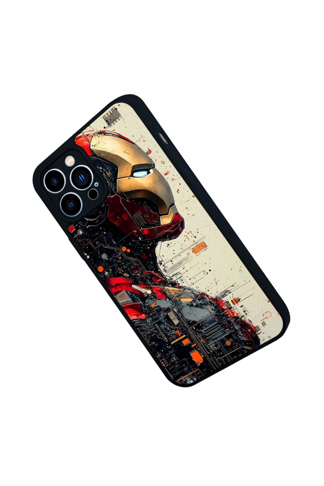 iPhone 13 Pro Max Uyumlu  Iron Man ( Demir Adam ) Tasarımlı Glossy Premium Kılıf