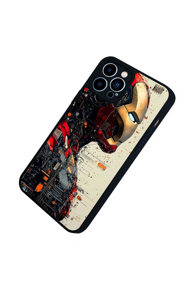 iPhone 13 Pro Max Uyumlu  Iron Man ( Demir Adam ) Tasarımlı Glossy Premium Kılıf