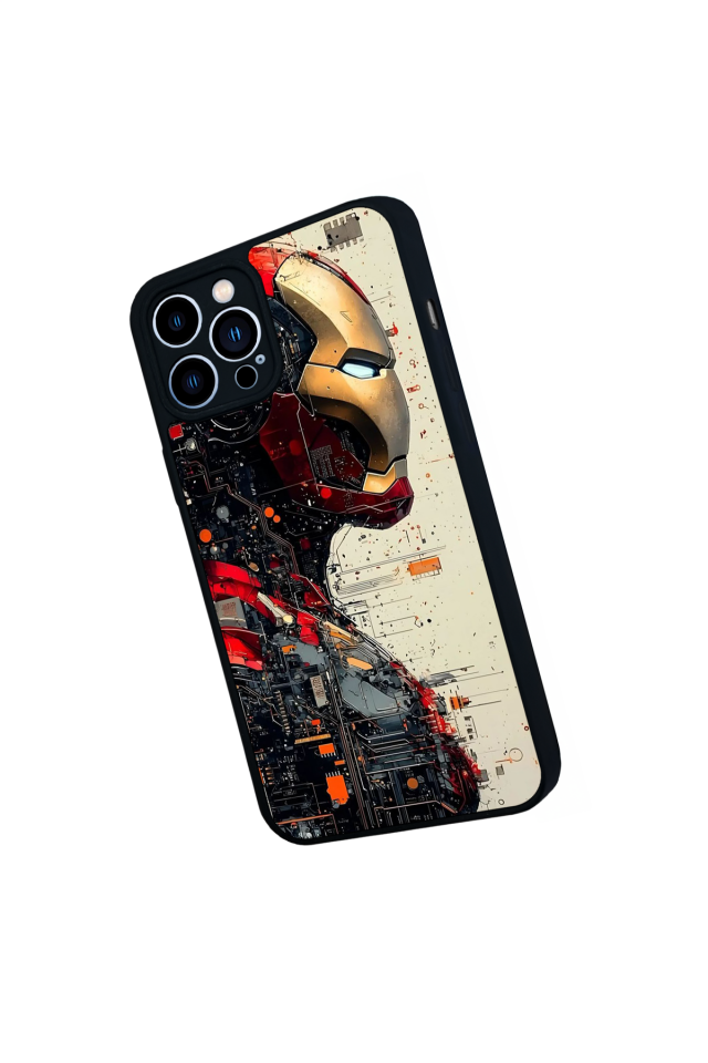 iPhone 13 Pro Max Uyumlu  Iron Man ( Demir Adam ) Tasarımlı Glossy Premium Kılıf
