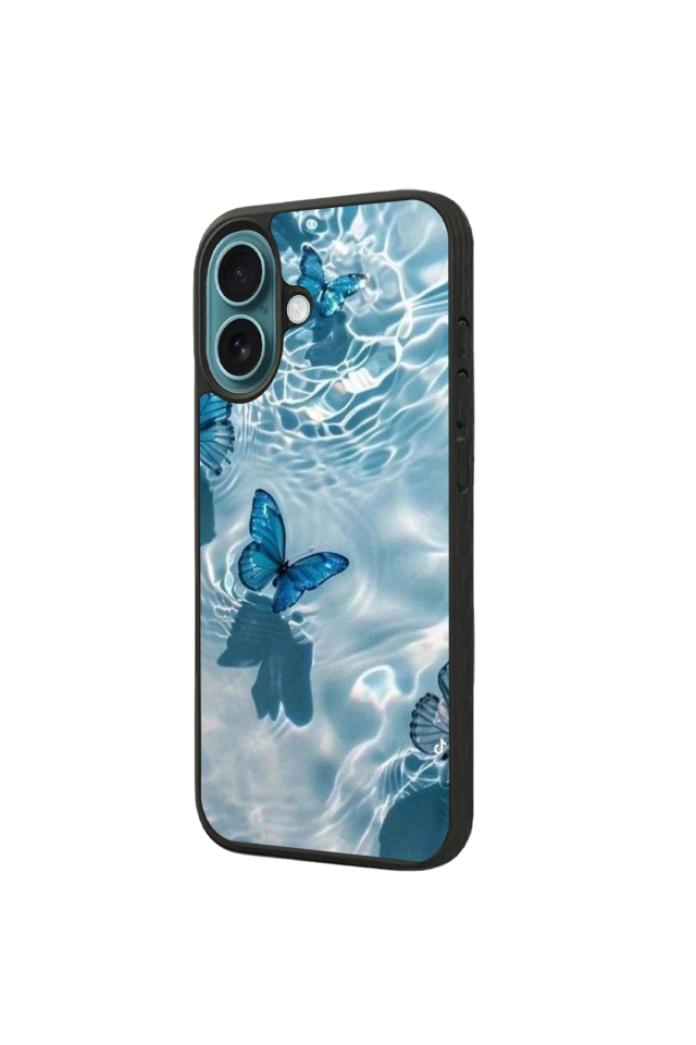 iPhone 16 Uyumlu Kelebek Tasarımlı Glossy Premium Kılıf