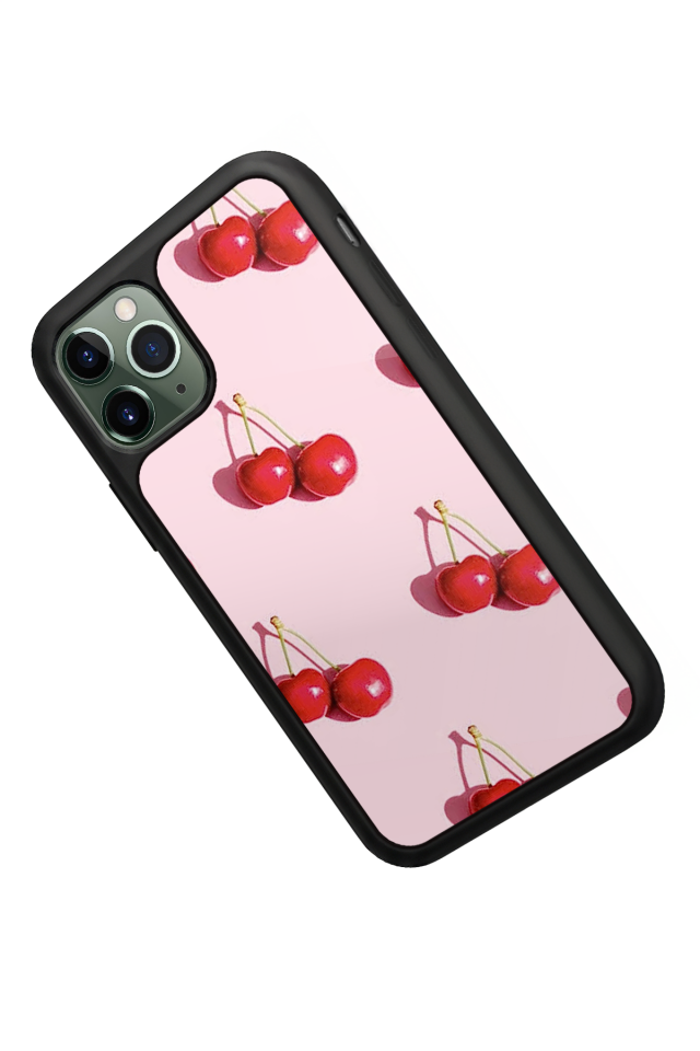 iPhone 11 Pro Max Uyumlu Kiraz Tasarımlı Glossy Premium Kılıf