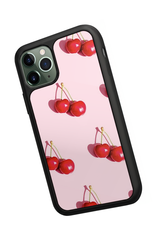 iPhone 11 Pro Max Uyumlu Kiraz Tasarımlı Glossy Premium Kılıf