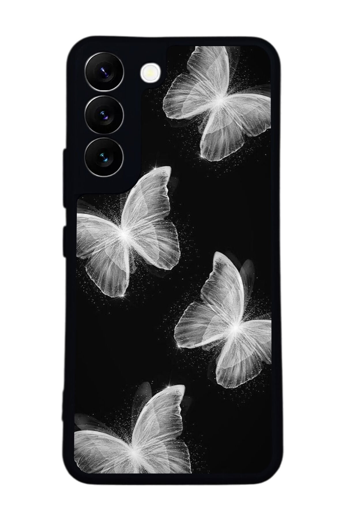 Samsung Galaxy S22 Uyumlu Kelebek Tasarımlı Glossy Premium Kılıf