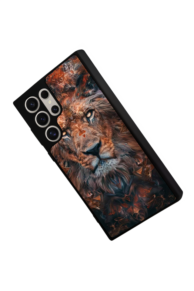 Samsung Galaxy S23 Ultra Uyumlu Aslan Tasarımlı Glossy Premium Kılıf