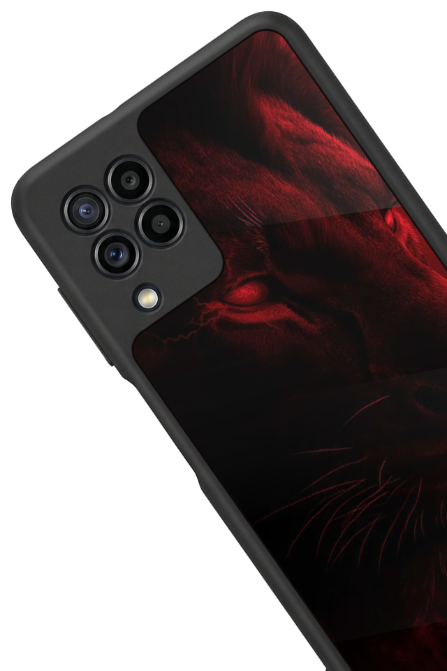 Samsung Galaxy M22 Uyumlu Aslan Tasarımlı Glossy Premium Kılıf