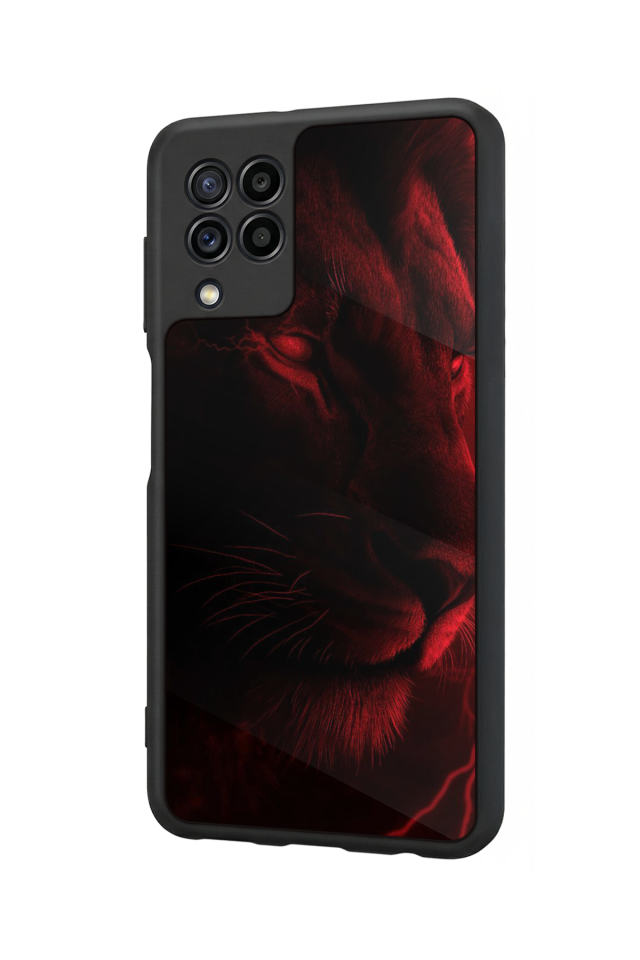 Samsung Galaxy M22 Uyumlu Aslan Tasarımlı Glossy Premium Kılıf