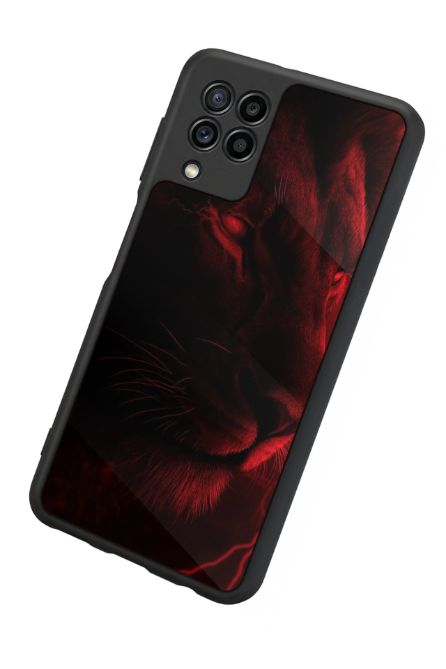 Samsung Galaxy M22 Uyumlu Aslan Tasarımlı Glossy Premium Kılıf