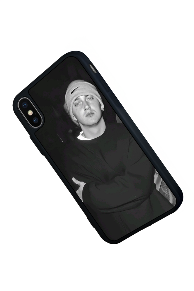 iPhone X/ XS Uyumlu Eminem Tasarımlı Glossy Premium Kılıf