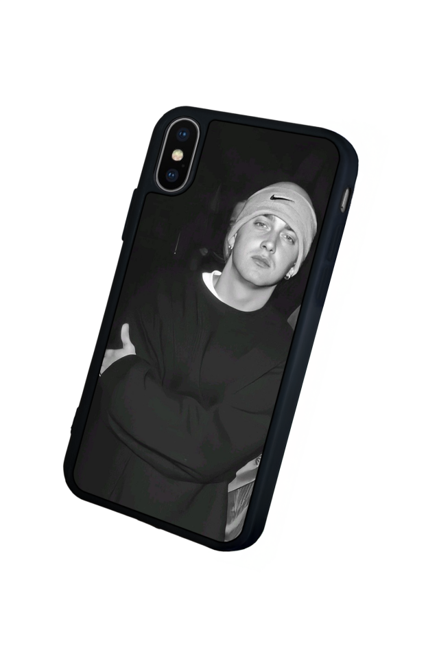 iPhone X/ XS Uyumlu Eminem Tasarımlı Glossy Premium Kılıf