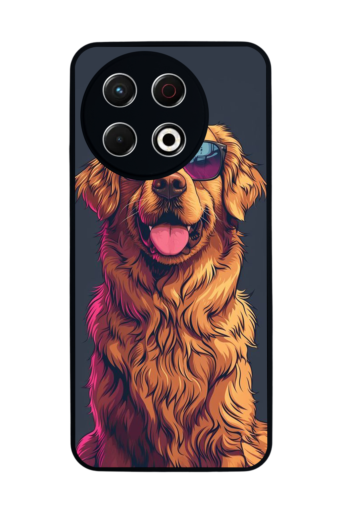 Tecno Spark 30 Pro Uyumlu Golden Kopek Tasarımlı Glossy Premium Kılıf