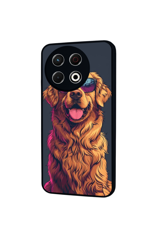 Tecno Spark 30 Pro Uyumlu Golden Kopek Tasarımlı Glossy Premium Kılıf