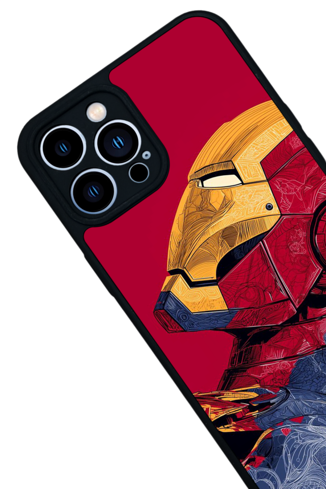 iPhone 13 Pro Max Uyumlu  Iron Man ( Demir Adam ) Tasarımlı Glossy Premium Kılıf