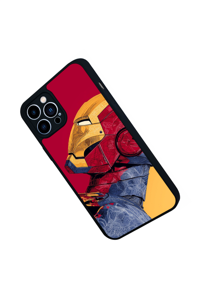 iPhone 13 Pro Max Uyumlu  Iron Man ( Demir Adam ) Tasarımlı Glossy Premium Kılıf