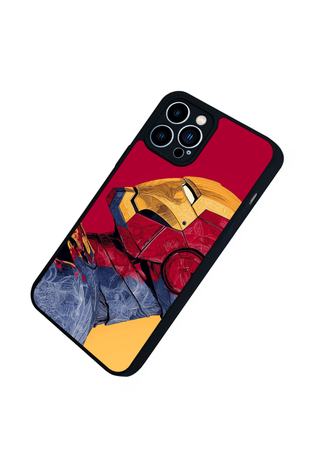 iPhone 13 Pro Max Uyumlu  Iron Man ( Demir Adam ) Tasarımlı Glossy Premium Kılıf