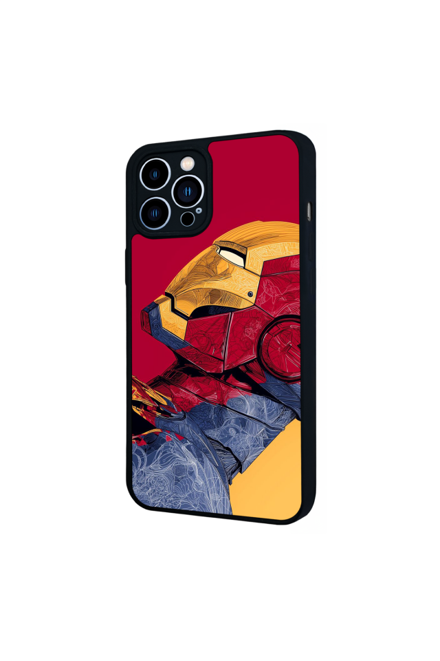 iPhone 13 Pro Max Uyumlu  Iron Man ( Demir Adam ) Tasarımlı Glossy Premium Kılıf