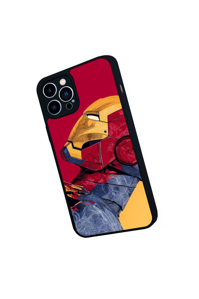 iPhone 13 Pro Max Uyumlu  Iron Man ( Demir Adam ) Tasarımlı Glossy Premium Kılıf