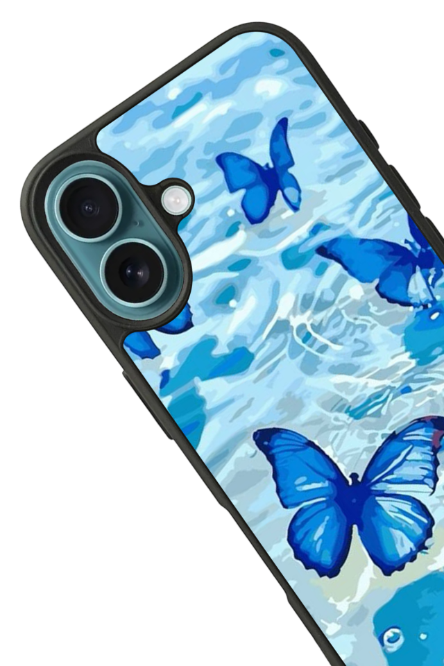 iPhone 16 Uyumlu Kelebek Tasarımlı Glossy Premium Kılıf