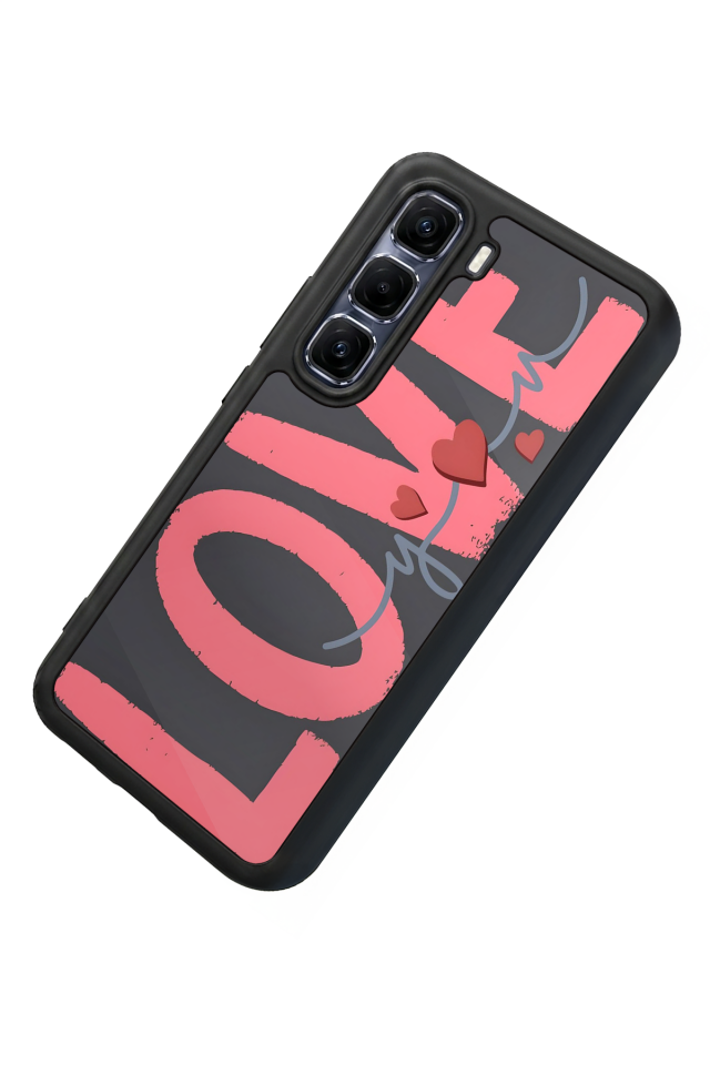 Infinix Hot 60 Pro Plus Uyumlu Love Tasarımlı Glossy Premium Kılıf
