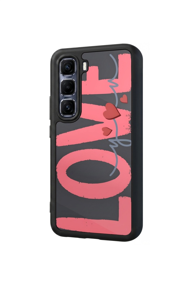 Infinix Hot 60 Pro Plus Uyumlu Love Tasarımlı Glossy Premium Kılıf