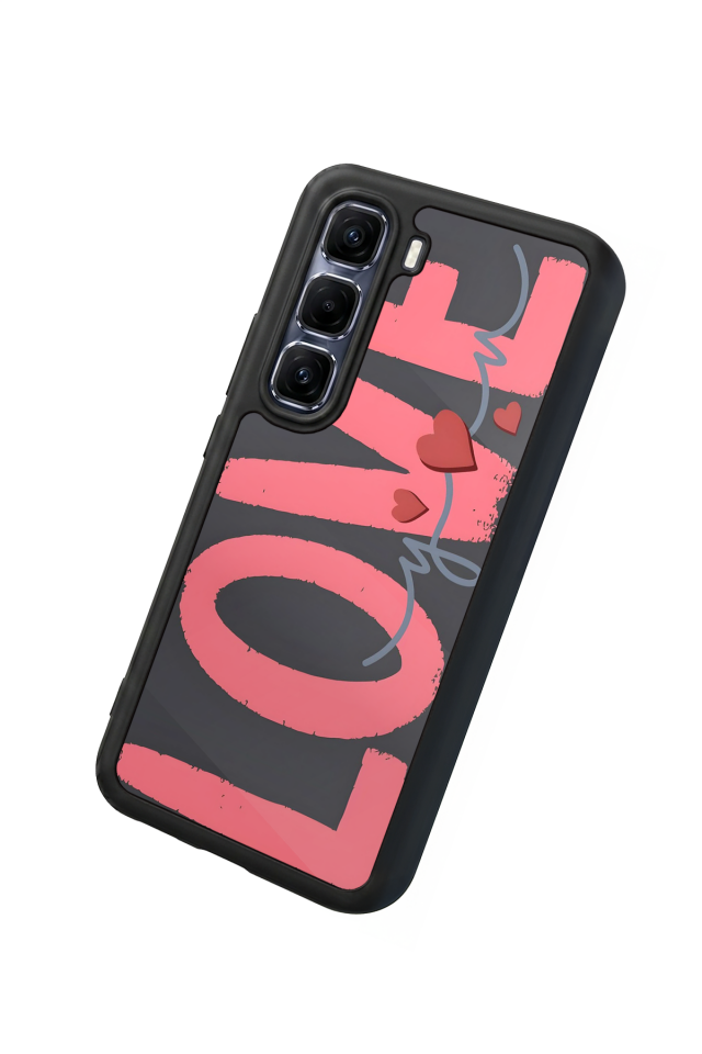 Infinix Hot 60 Pro Plus Uyumlu Love Tasarımlı Glossy Premium Kılıf