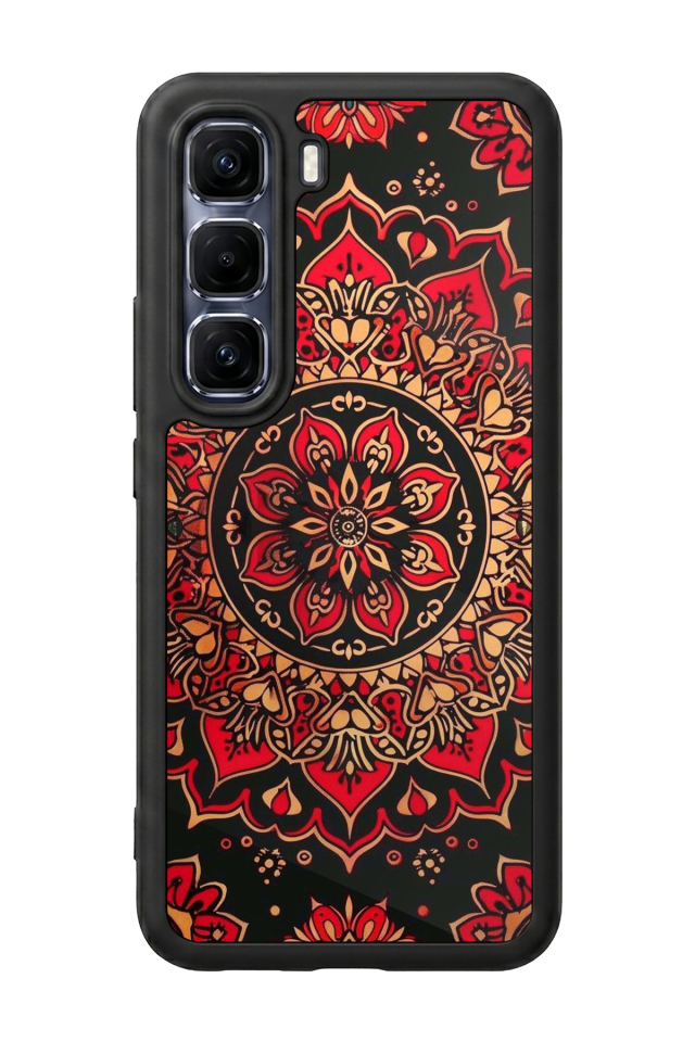 Infinix Hot 60 Pro Plus Uyumlu Mandala Tasarımlı Glossy Premium Kılıf
