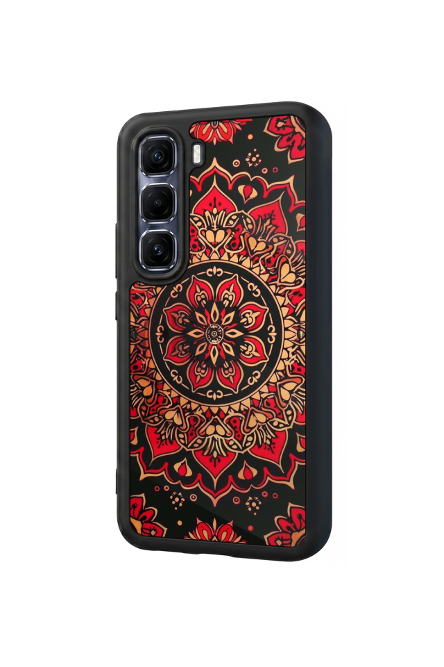 Infinix Hot 60 Pro Plus Uyumlu Mandala Tasarımlı Glossy Premium Kılıf