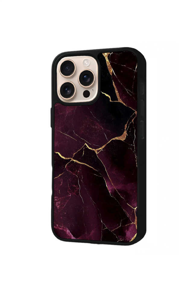 iPhone 15 Pro Uyumlu Mermer Marble Tasarımlı Glossy Premium Kılıf