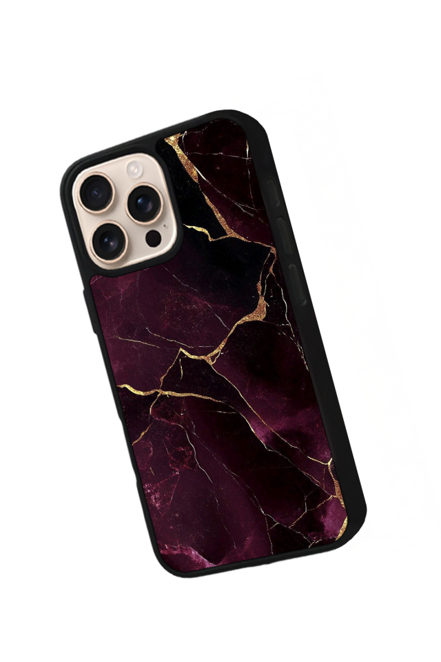 iPhone 15 Pro Uyumlu Mermer Marble Tasarımlı Glossy Premium Kılıf