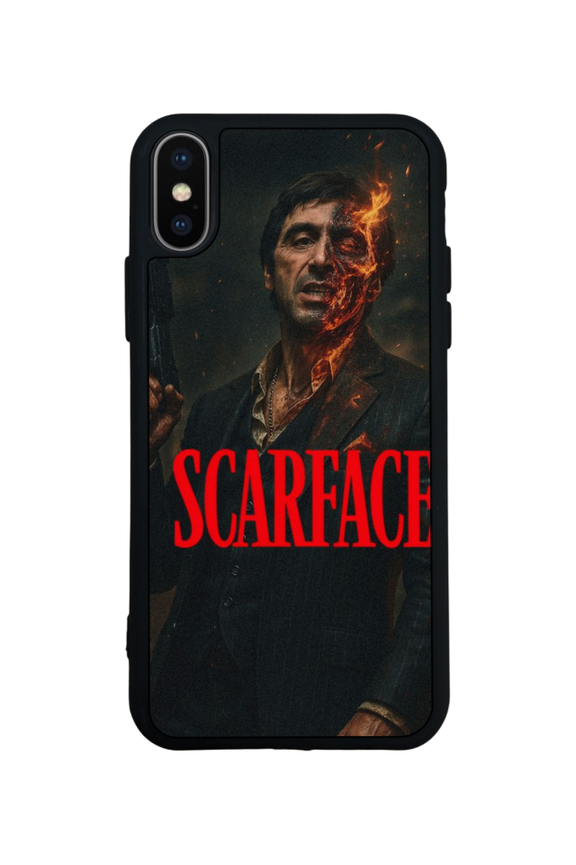 iPhone XS Max Uyumlu Scarface Tasarımlı Glossy Premium Kılıf